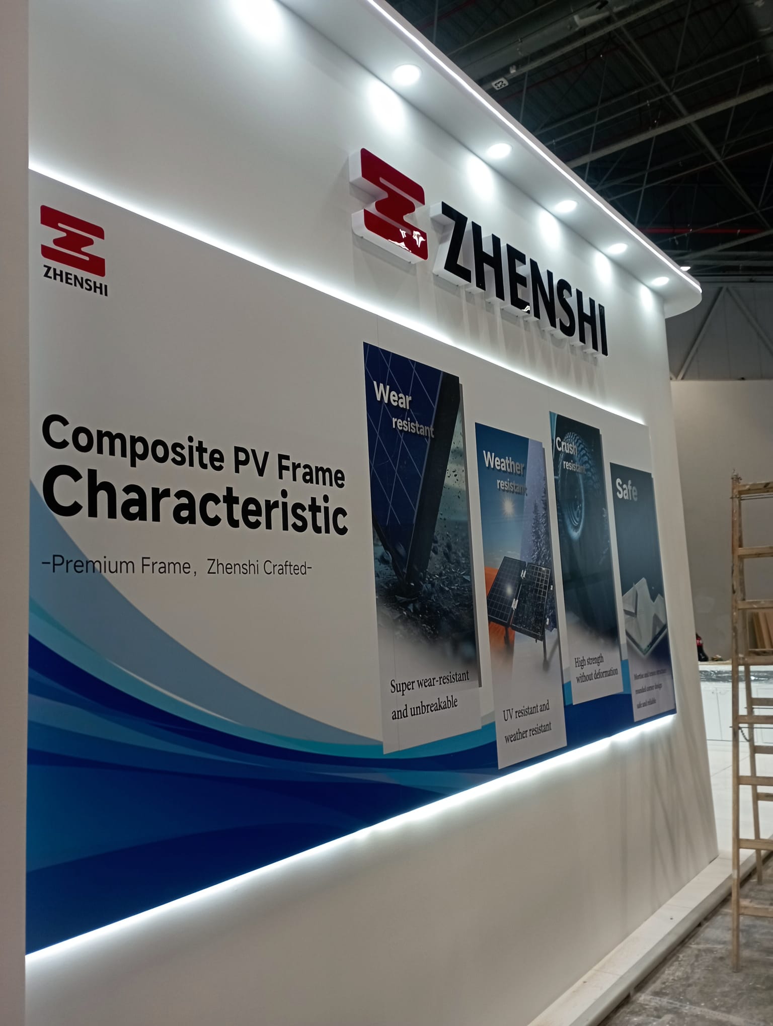 Zhenshi fuar standı kurumsal kimlik grafikleri ve logo uygulaması